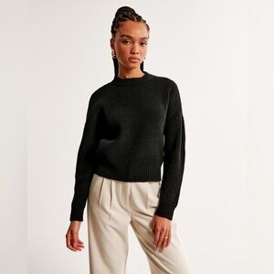 Abercrombie & Fitch Chenille Crew Sweater in Black